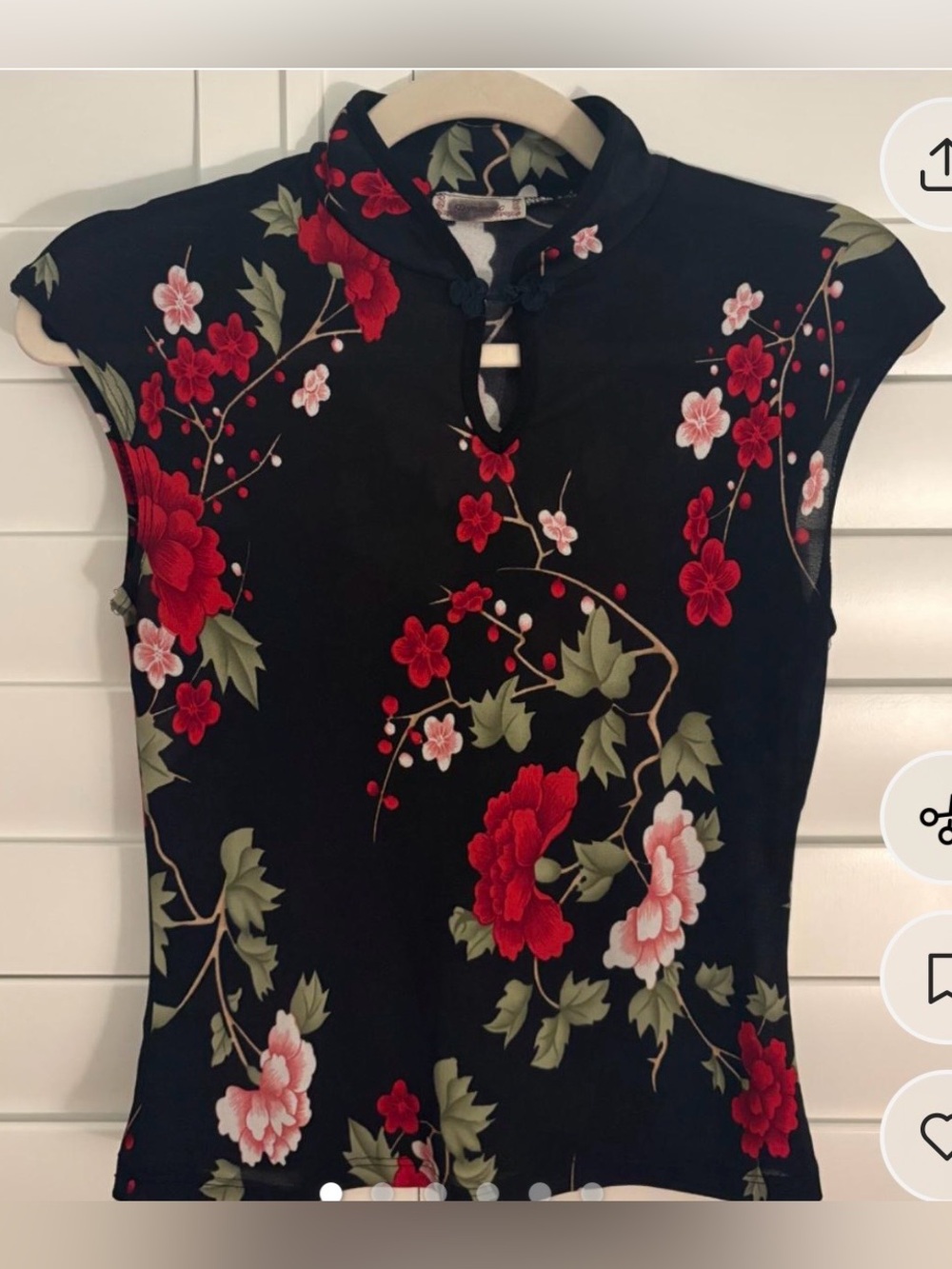 Y2K mandarin collar top